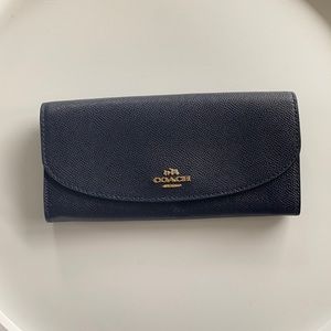 authentic navy coach wallet